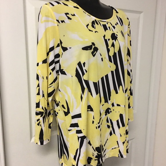 Yellow pattern tunic 1X - Picture 2 of 5